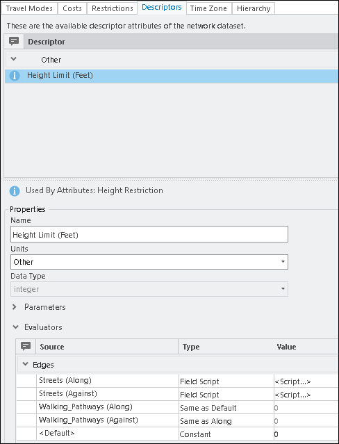 Descriptors tab with the completed Descriptors tab with the completed