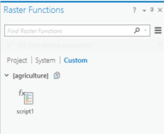 Raster Functions pane Raster Functions pane