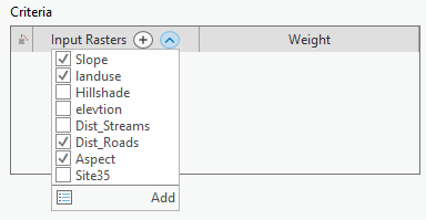 Adding criteria from the Suitability tab drop-down list Adding criteria from the Suitability tab drop-down list