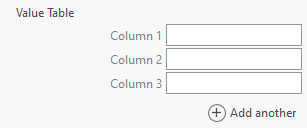 Default Value Table control with three vertical columns Default Value Table control with three vertical columns