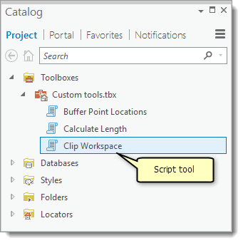Script tool in Catalog pane Script tool in Catalog pane