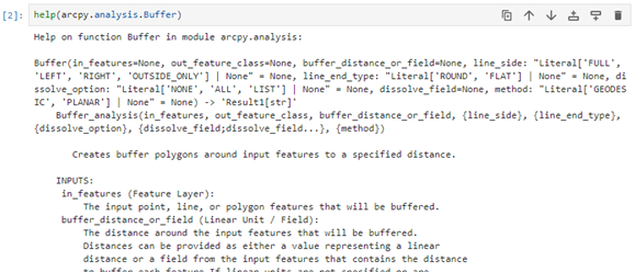 Use the Python help function to access a tool's help documentation. Use the Python help function to access a tool's help documentation.