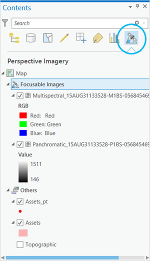 List by Perspective Imagery button in the Contents pane List by Perspective Imagery button in the Contents pane