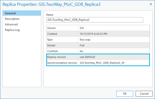 Replica Properties dialog box Replica Properties dialog box