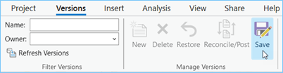Click Save on the Versions tab. Click Save on the Versions tab.