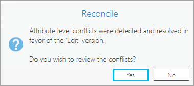 Prompt to review conflicts after reconciling versions Prompt to review conflicts after reconciling versions