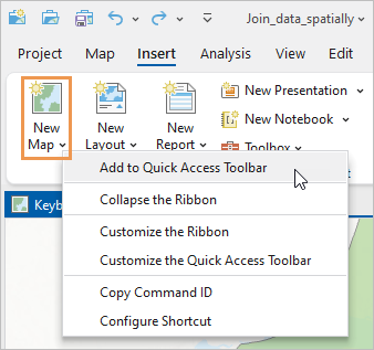 Context menu with Quick Access Toolbar options for a ribbon command Context menu with Quick Access Toolbar options for a ribbon command