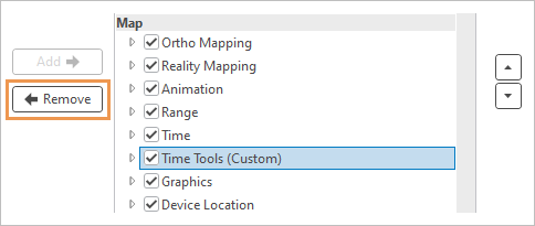 Custom contextual tab selected and Remove button indicated Custom contextual tab selected and Remove button indicated