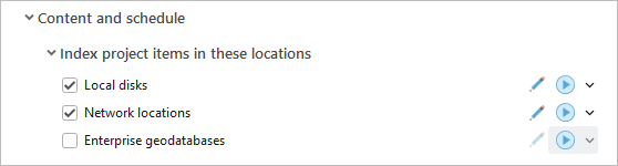Indexing settings for local disks, network locations, and enterprise geodatabases Indexing settings for local disks, network locations, and enterprise geodatabases