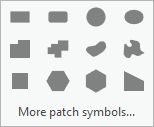 A menu with 12 polygon patch shapes A menu with 12 polygon patch shapes