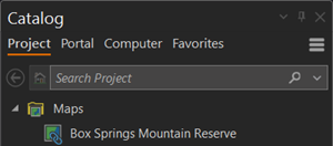 Web map in the Maps collection in the Catalog pane Web map in the Maps collection in the Catalog pane