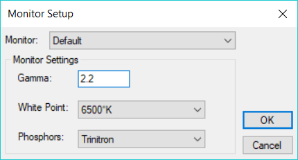 Monitor Setup dialog box Monitor Setup dialog box