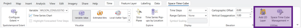 The Utilities group on the Space Time Cube ribbon