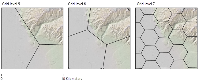 Different sun map grid levels