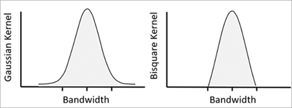 Gaussian Kernel and Bisquare Kernel options