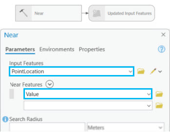 Near tool dialog box Near tool dialog box
