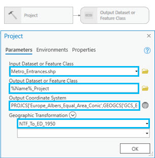 Project tool dialog box Project tool dialog box
