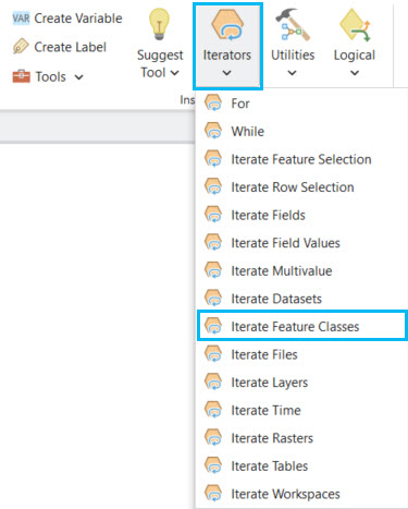 Adding the Iterate Feature Classes tool Adding the Iterate Feature Classes tool