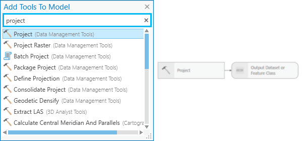 Adding the Project tool Adding the Project tool