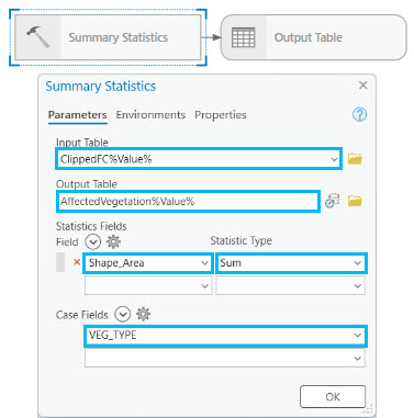 Summary Statistics tool dialog box Summary Statistics tool dialog box