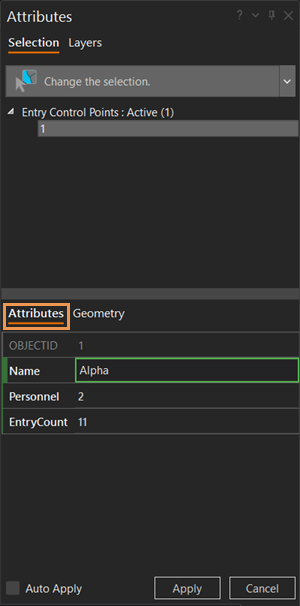 Attributes pane