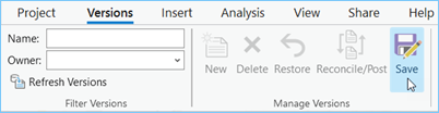 Click Save on the Versions tab.