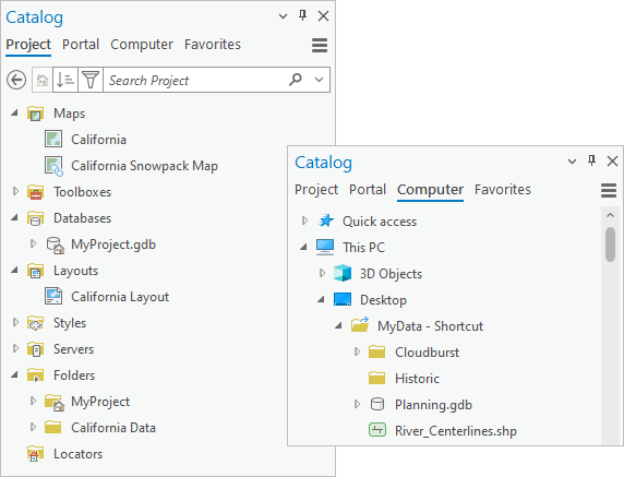 Use the Catalog pane—ArcGIS AllSource | Documentation