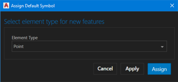 Assign Default Symbol UI with the Point Element Type