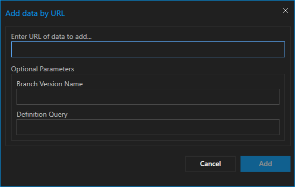 Add data by URL user interface.