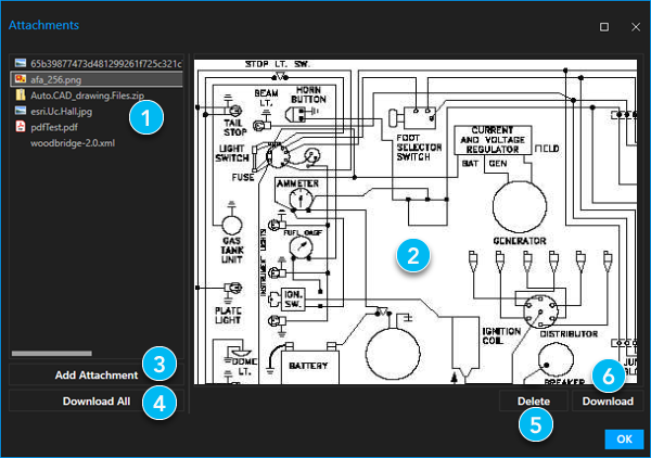 Attachments pane