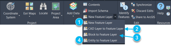 New Feature Layer ribbon options