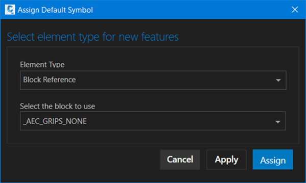 Assign Default Symbol UI with the Block Reference Element Type