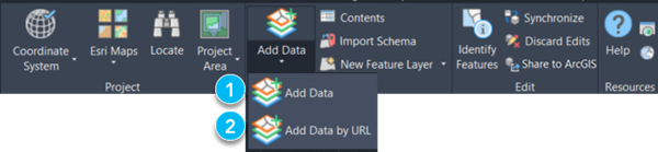Add Data ribbon options