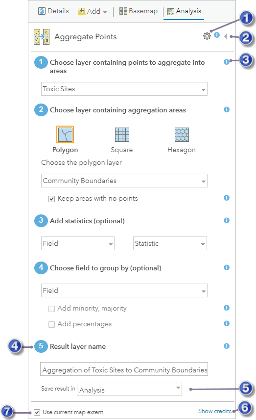 Aggregate Points pane