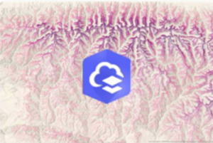 Product icon with terrain background shaded in opposing colors