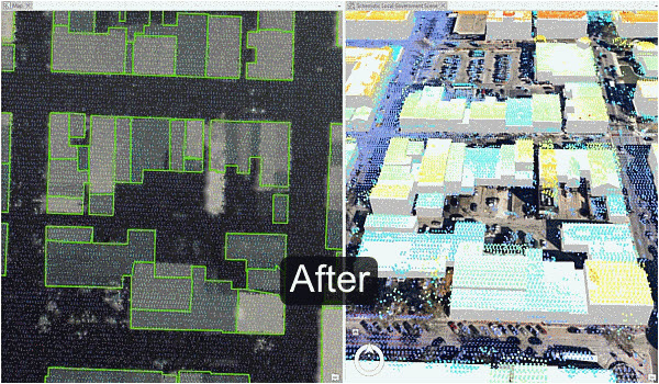 Result of building extraction after preprocessing of building footprints