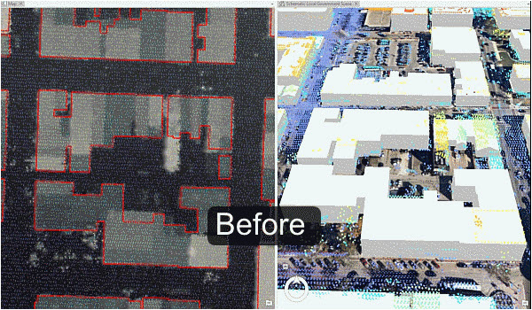 Result of building extraction before preprocessing of building footprints