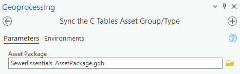 Sync the C Tables Asset Group/Type tool pane