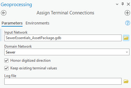 Assign Terminal Connections tool pane