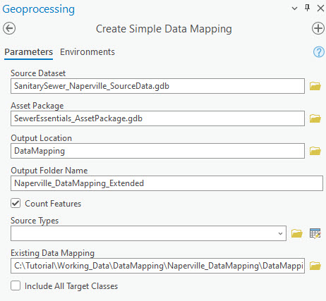 Create Simple Data Mapping tool pane