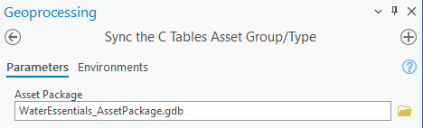 Sync the C Tables Asset Group/Type tool pane