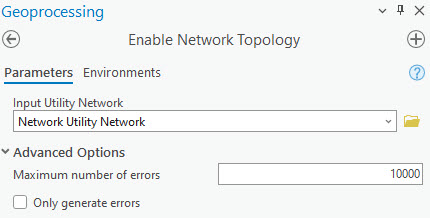 Enable Network Topology tool pane