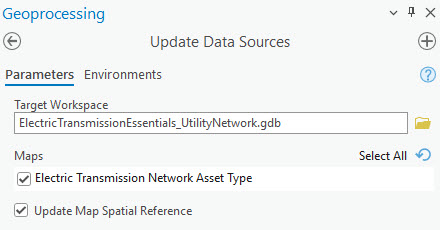 Update Data Sources tool pane