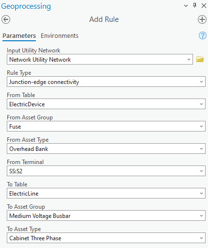 Add Rule tool pane