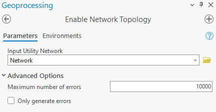Enable Network Topology tool pane