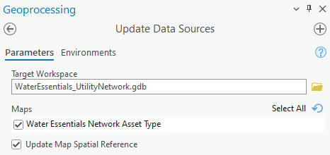 Update Data Sources tool pane