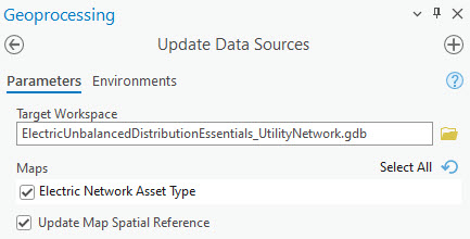 Update Data Sources tool pane