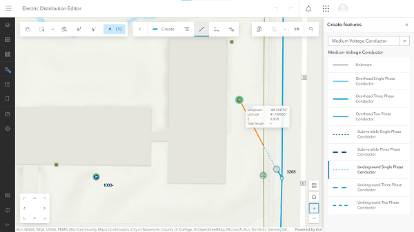 Add a new underground single phase conductor with a template