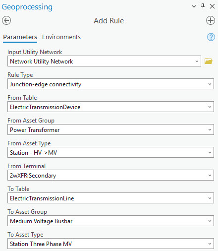 Add Rule tool pane