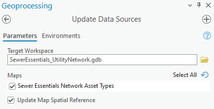 Update Data Sources tool pane